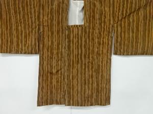 紬地よろけ縞模様織出し道行コート